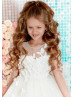 Beaded Ivory Tulle Butterfly Flower Girl Dress